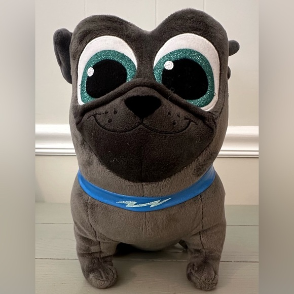 Disney Puppy Dog Pals Bingo Plush Pug Gray Stuffed Animal Blue Collar 12” - Picture 6 of 6
